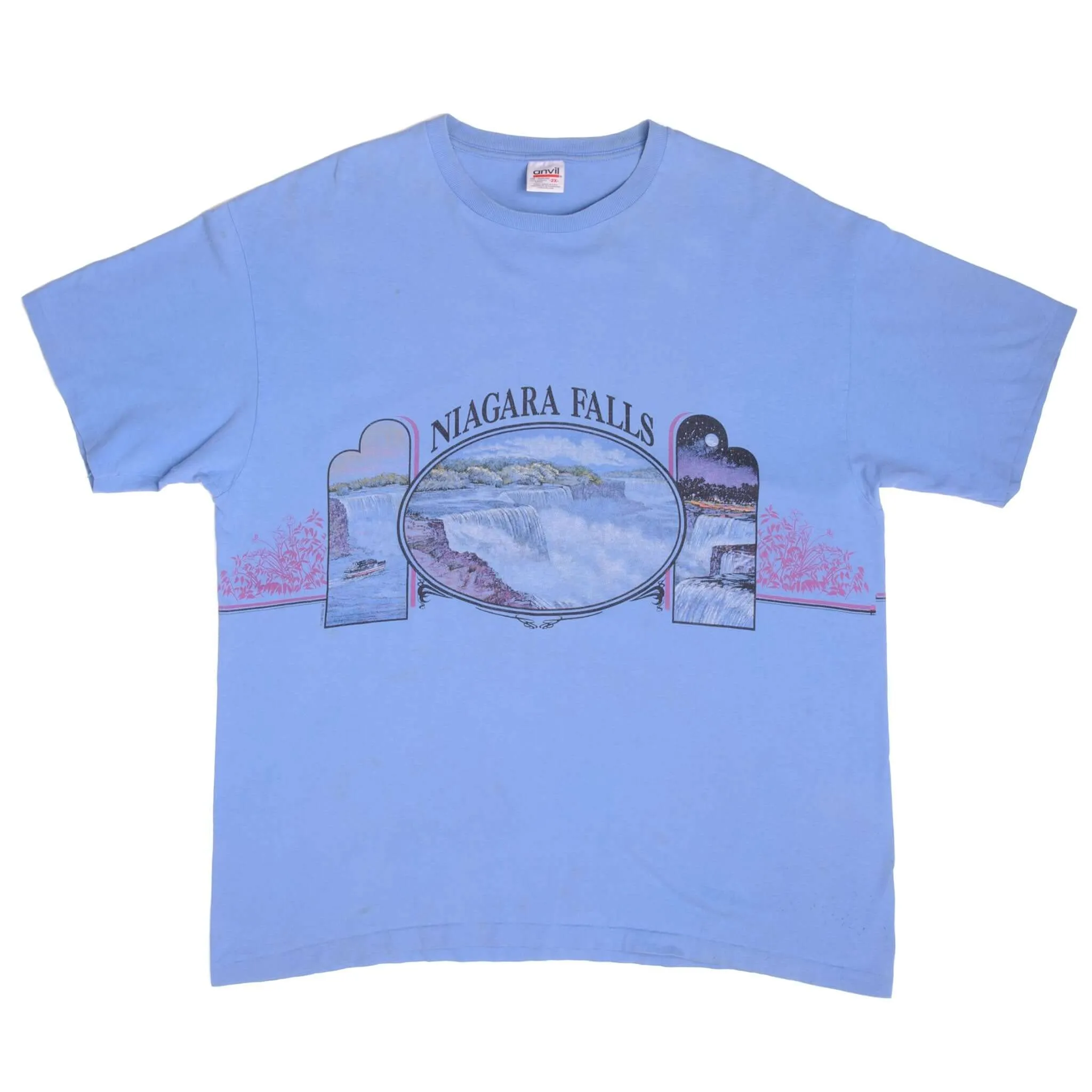 VINTAGE NIAGARA FALLS ALL OVER PRINT SOUVENIR TEE SHIRT 1992 SIZE XL