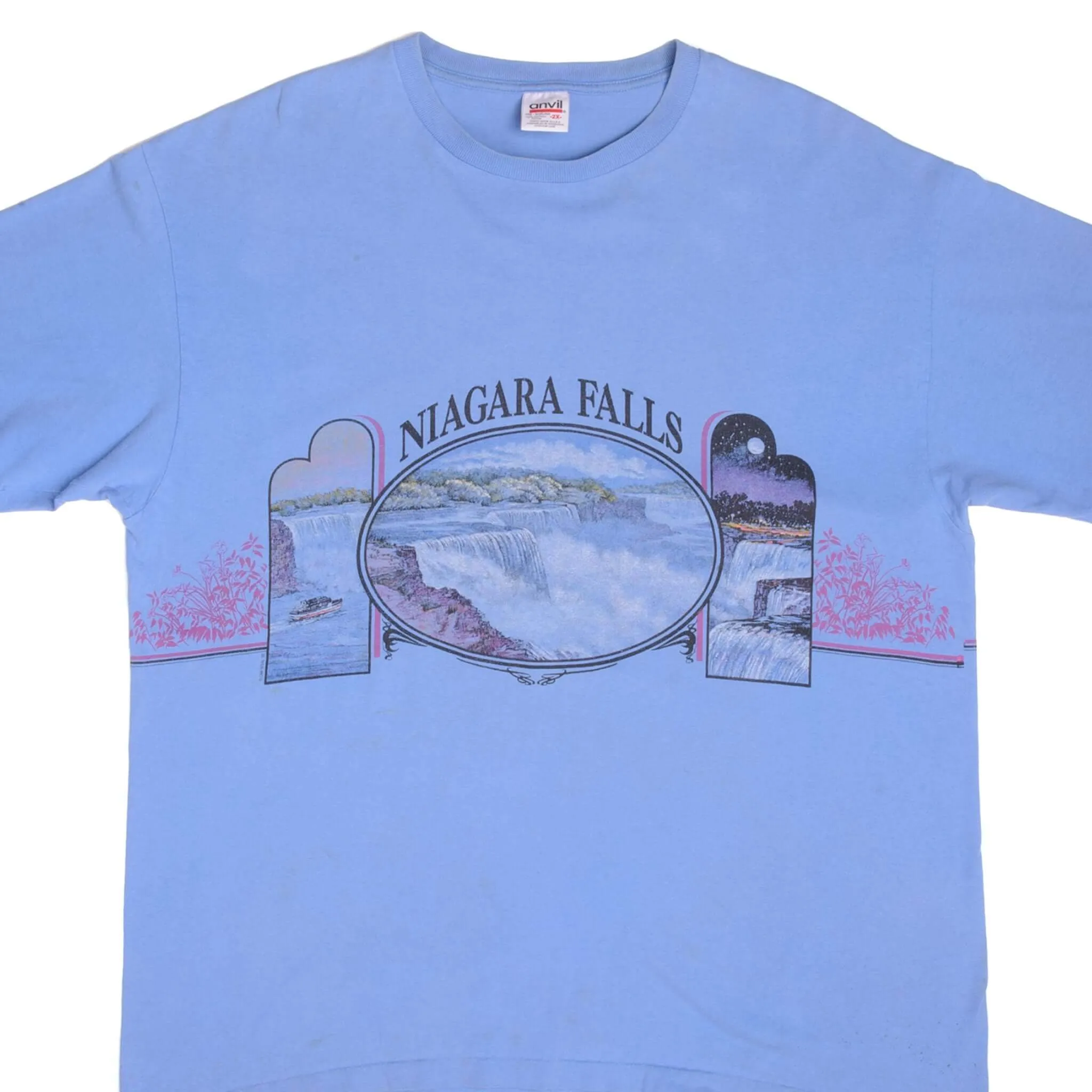 VINTAGE NIAGARA FALLS ALL OVER PRINT SOUVENIR TEE SHIRT 1992 SIZE XL