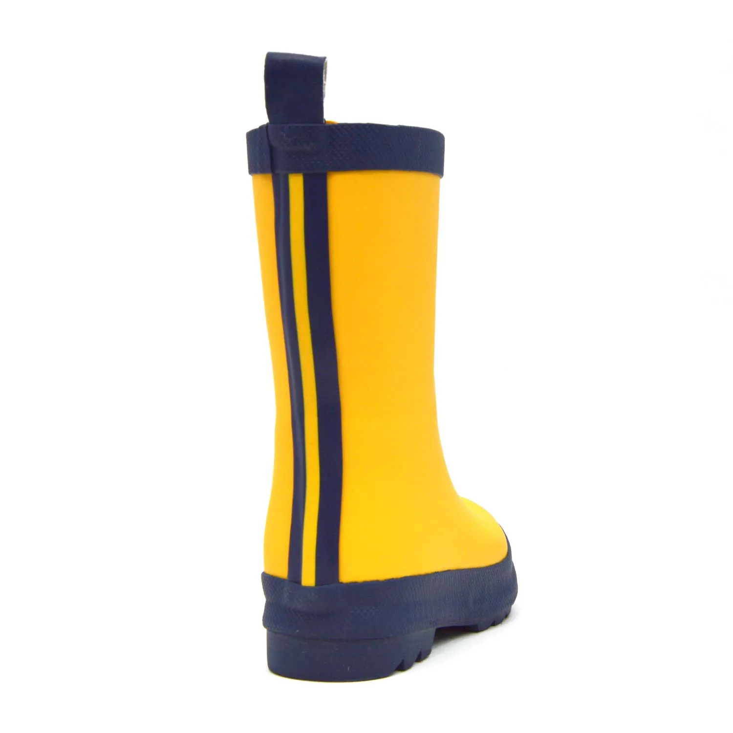 Yellow & Navy Matte Kids Gumboots