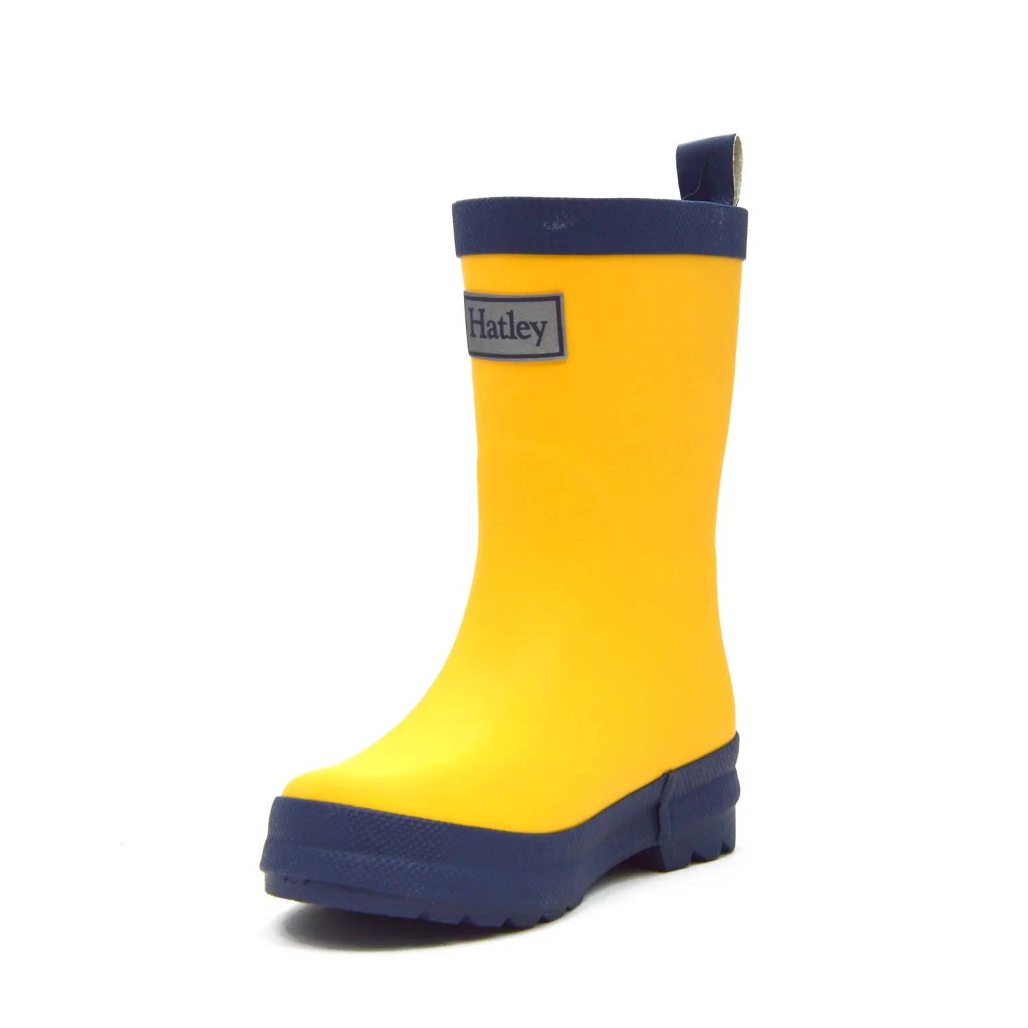 Yellow & Navy Matte Kids Gumboots