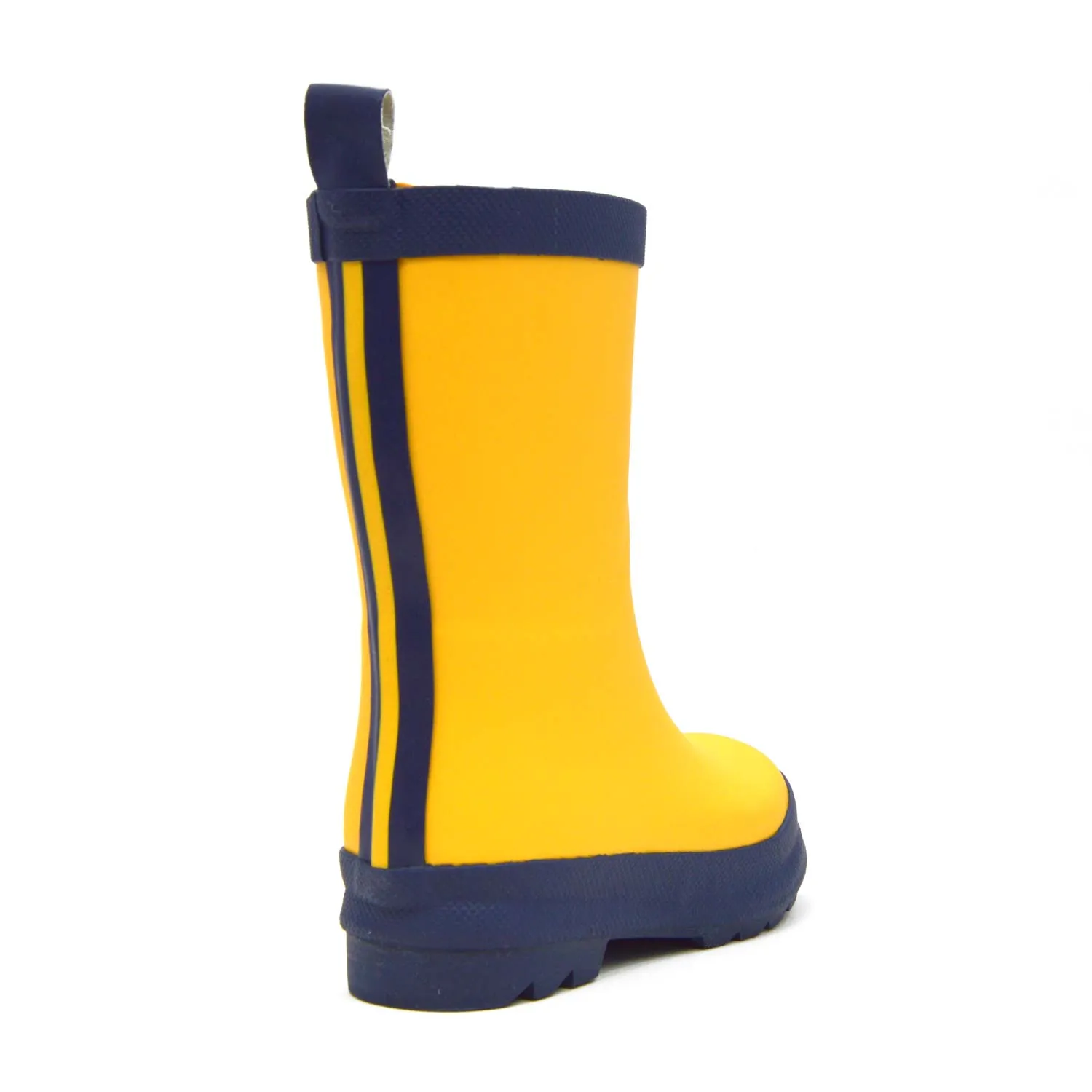 Yellow & Navy Matte Kids Gumboots