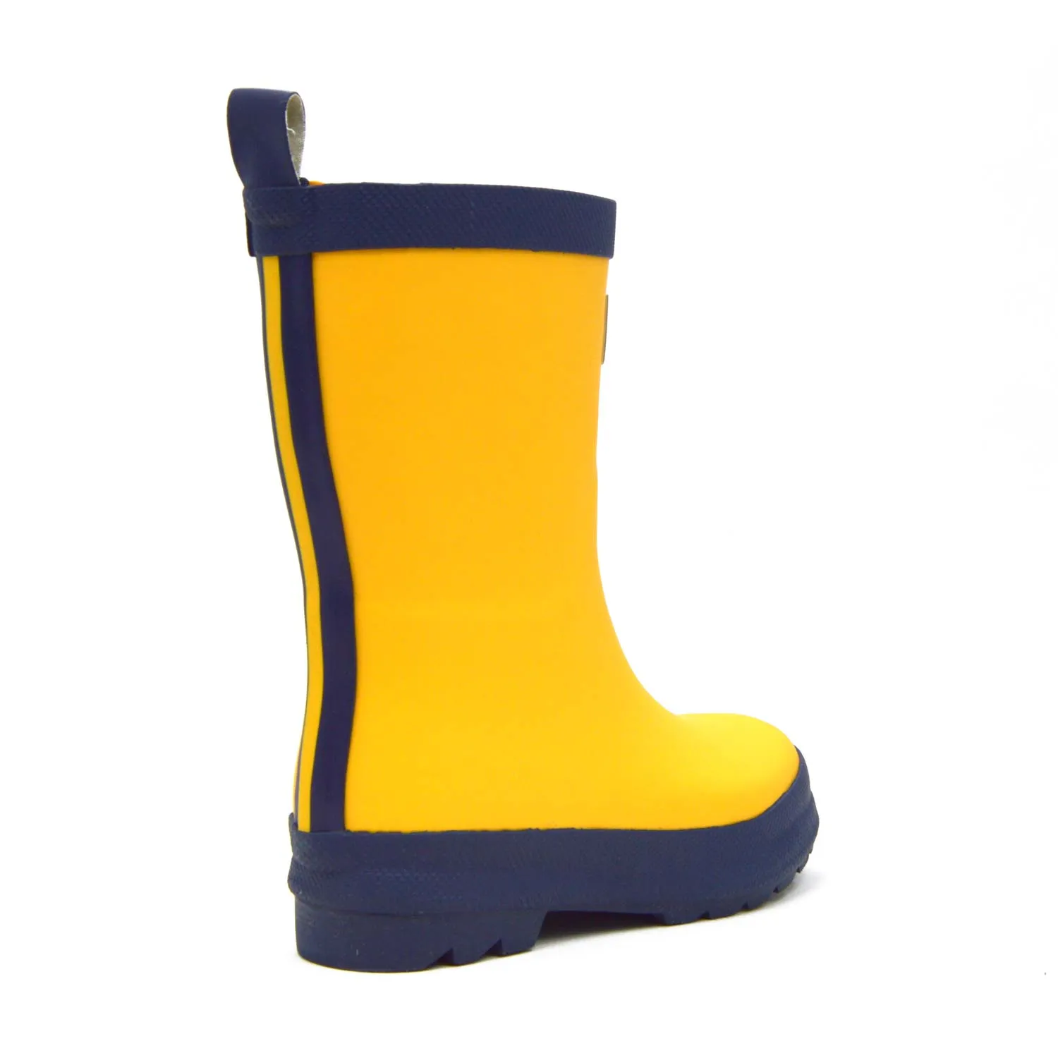 Yellow & Navy Matte Kids Gumboots