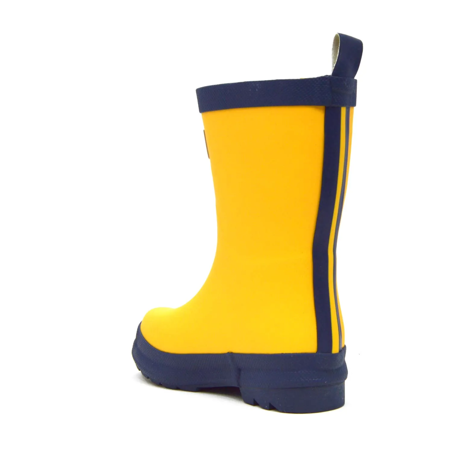 Yellow & Navy Matte Kids Gumboots