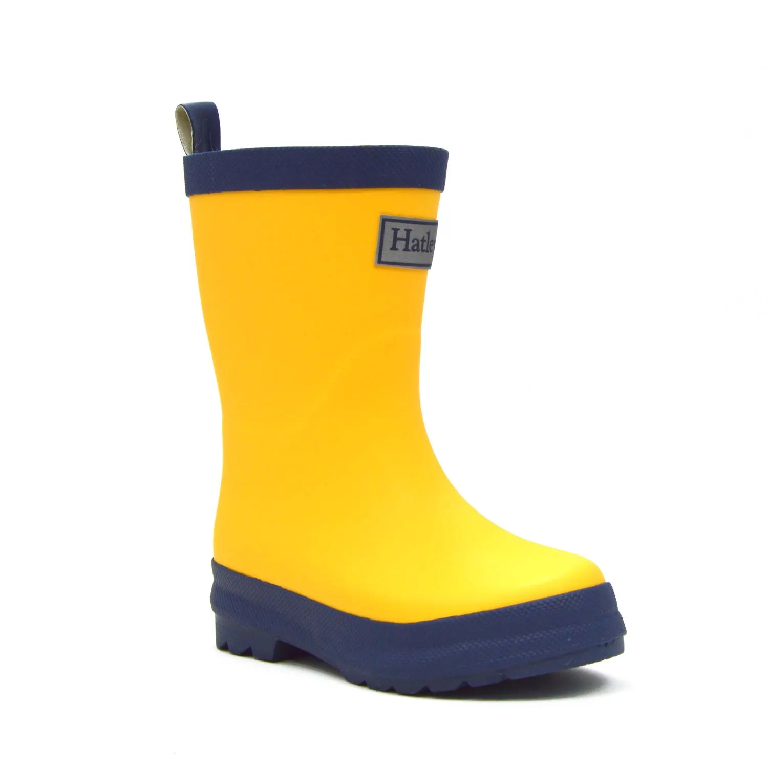 Yellow & Navy Matte Kids Gumboots