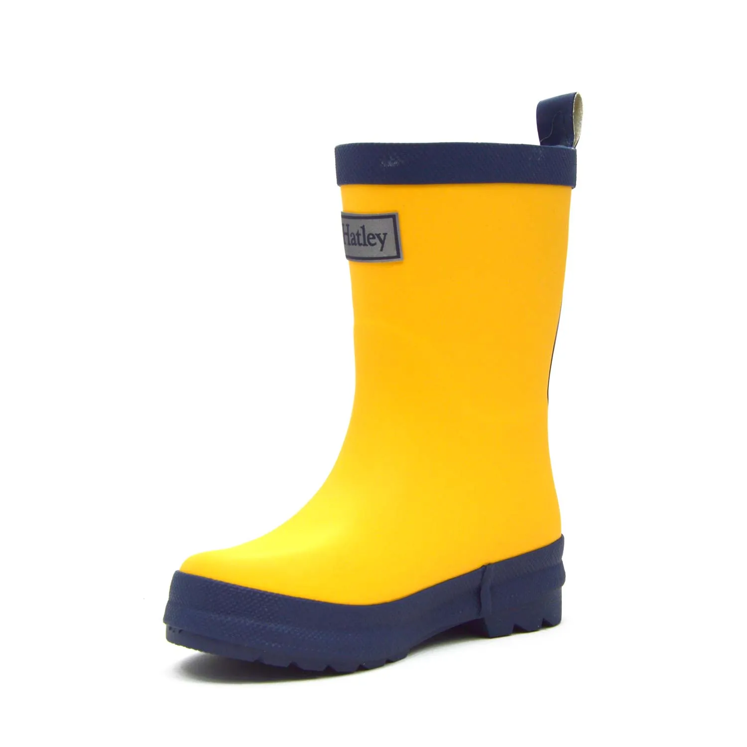 Yellow & Navy Matte Kids Gumboots