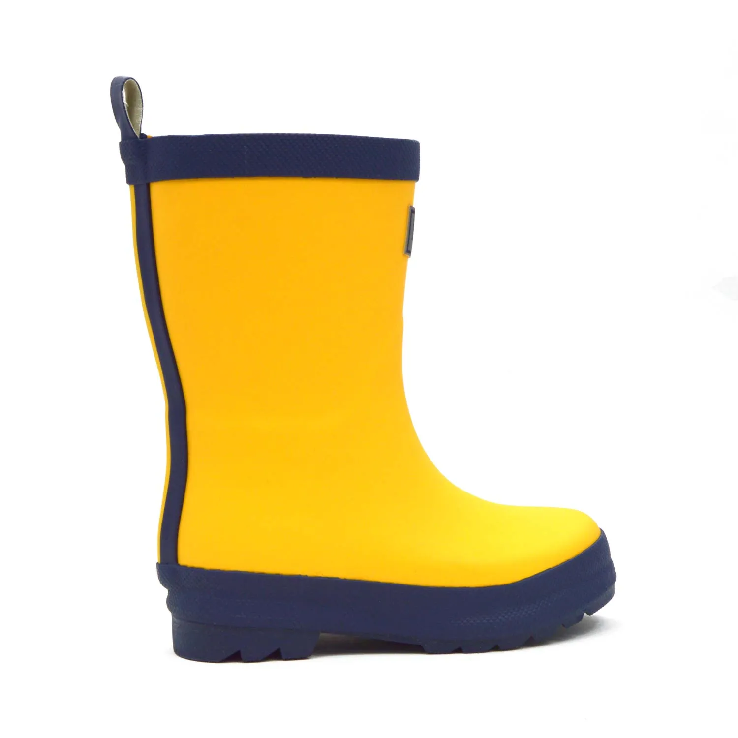 Yellow & Navy Matte Kids Gumboots