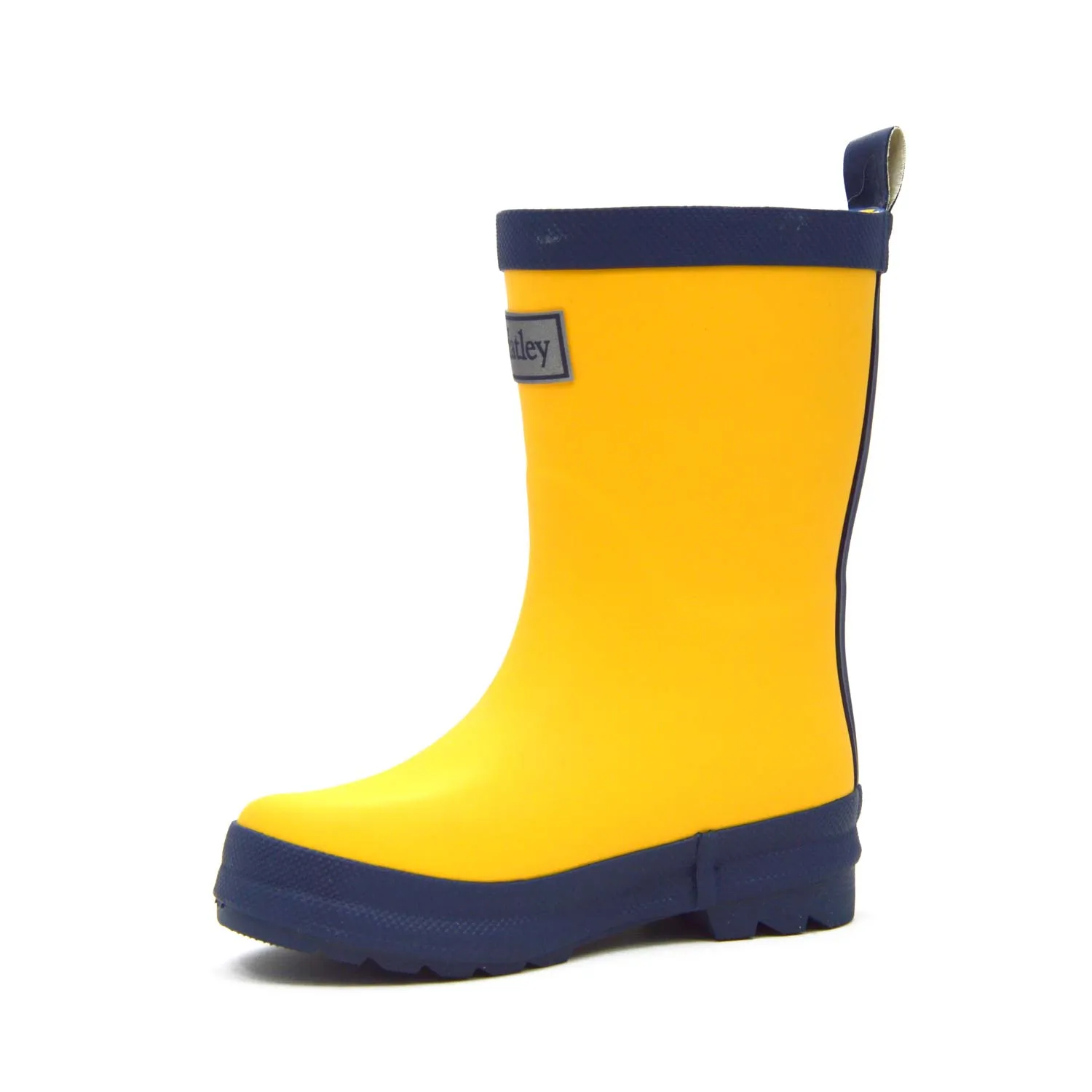 Yellow & Navy Matte Kids Gumboots