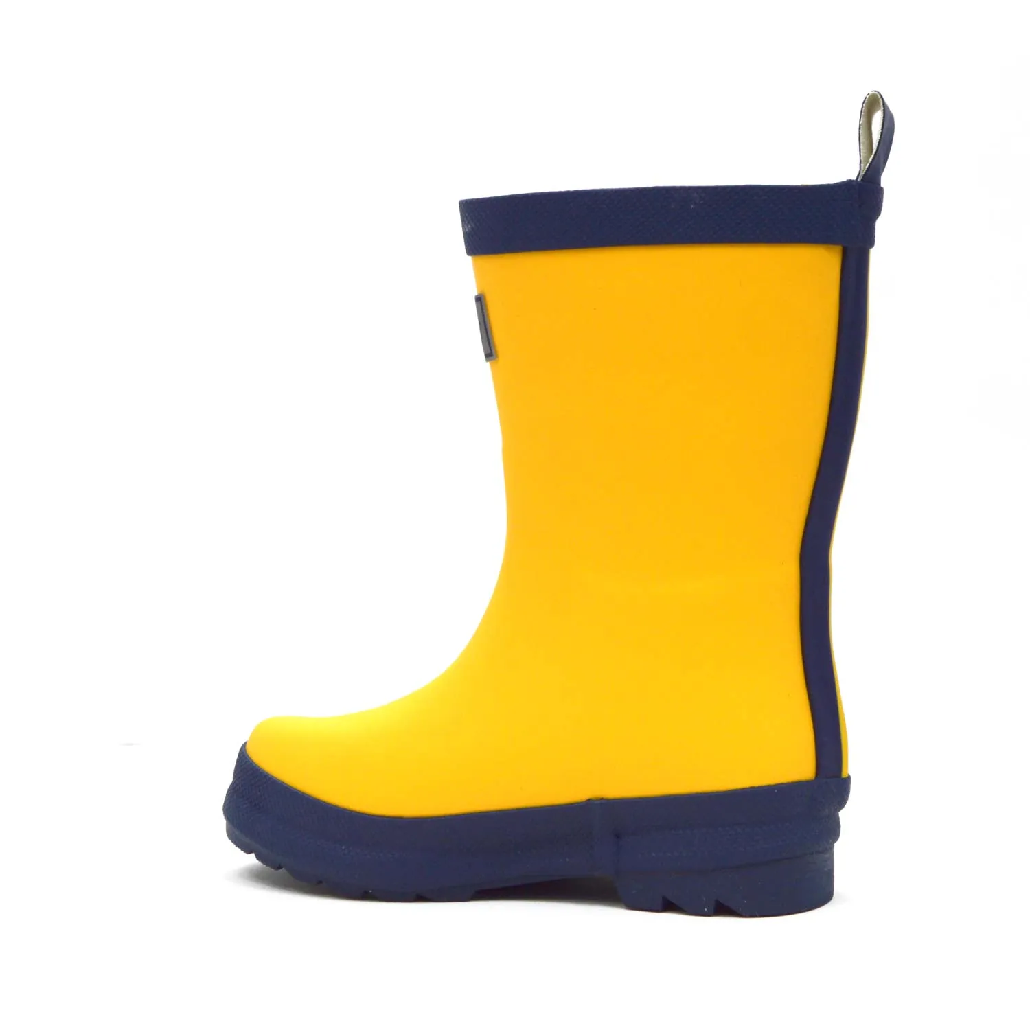 Yellow & Navy Matte Kids Gumboots