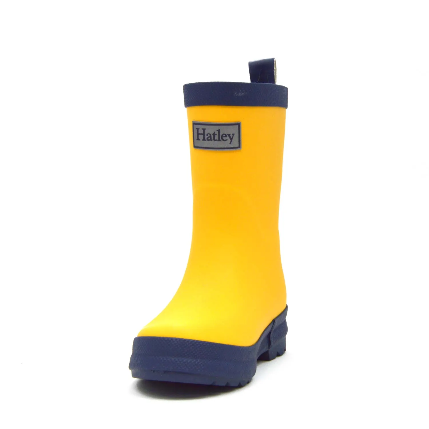 Yellow & Navy Matte Kids Gumboots