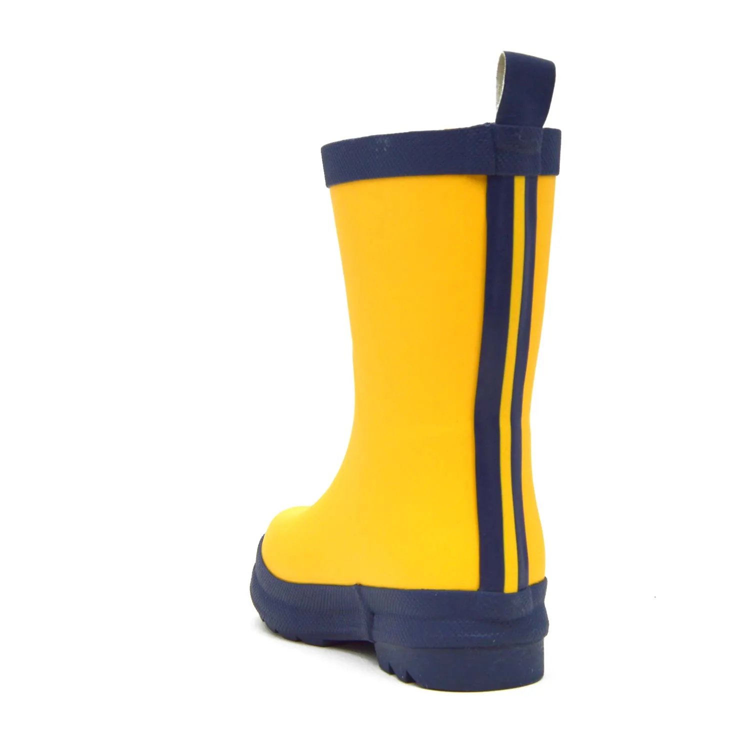 Yellow & Navy Matte Kids Gumboots