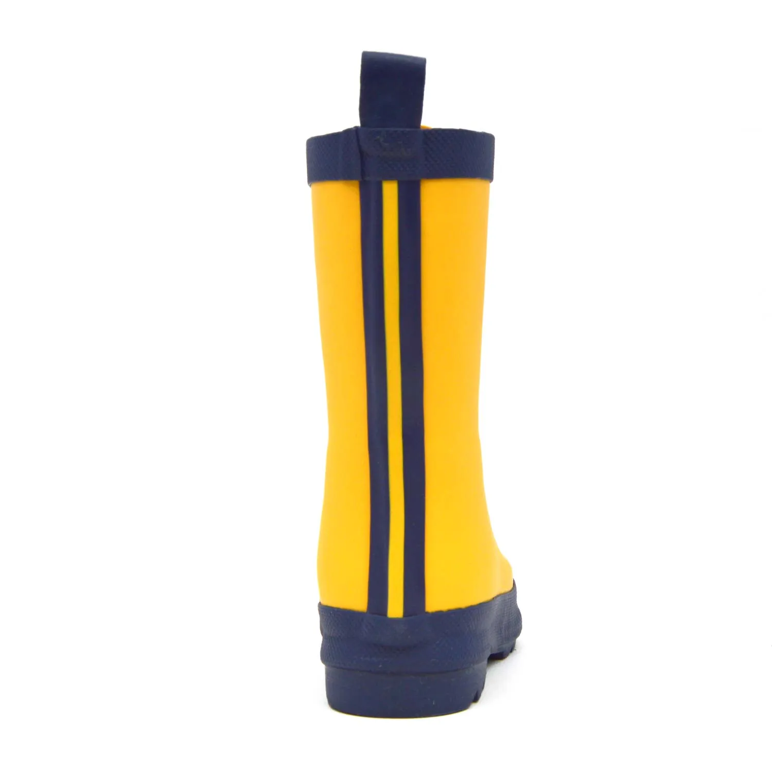 Yellow & Navy Matte Kids Gumboots