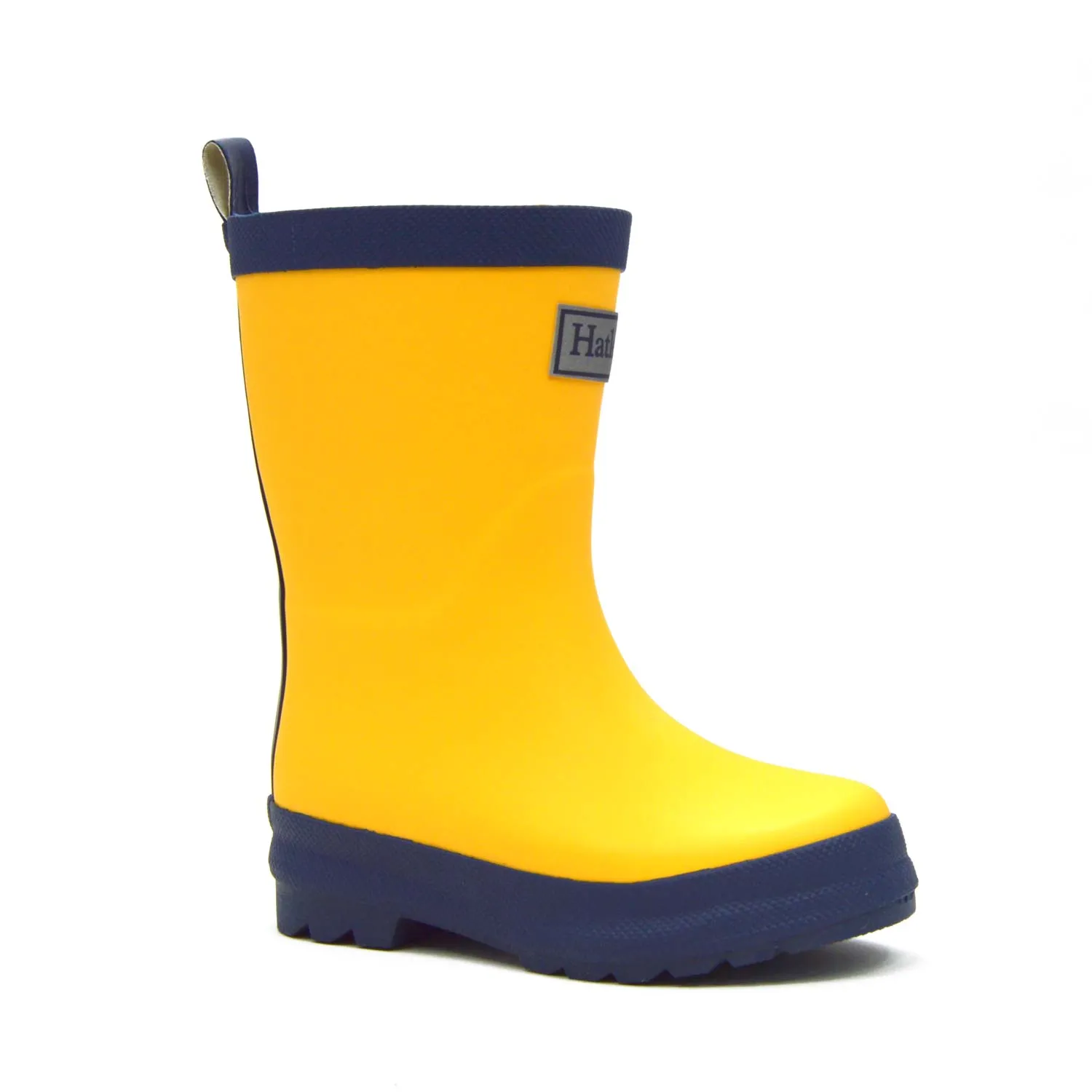Yellow & Navy Matte Kids Gumboots