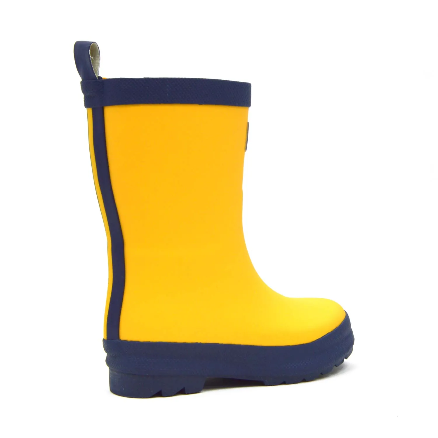 Yellow & Navy Matte Kids Gumboots