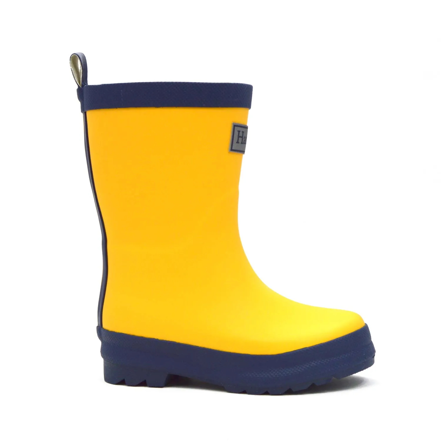 Yellow & Navy Matte Kids Gumboots