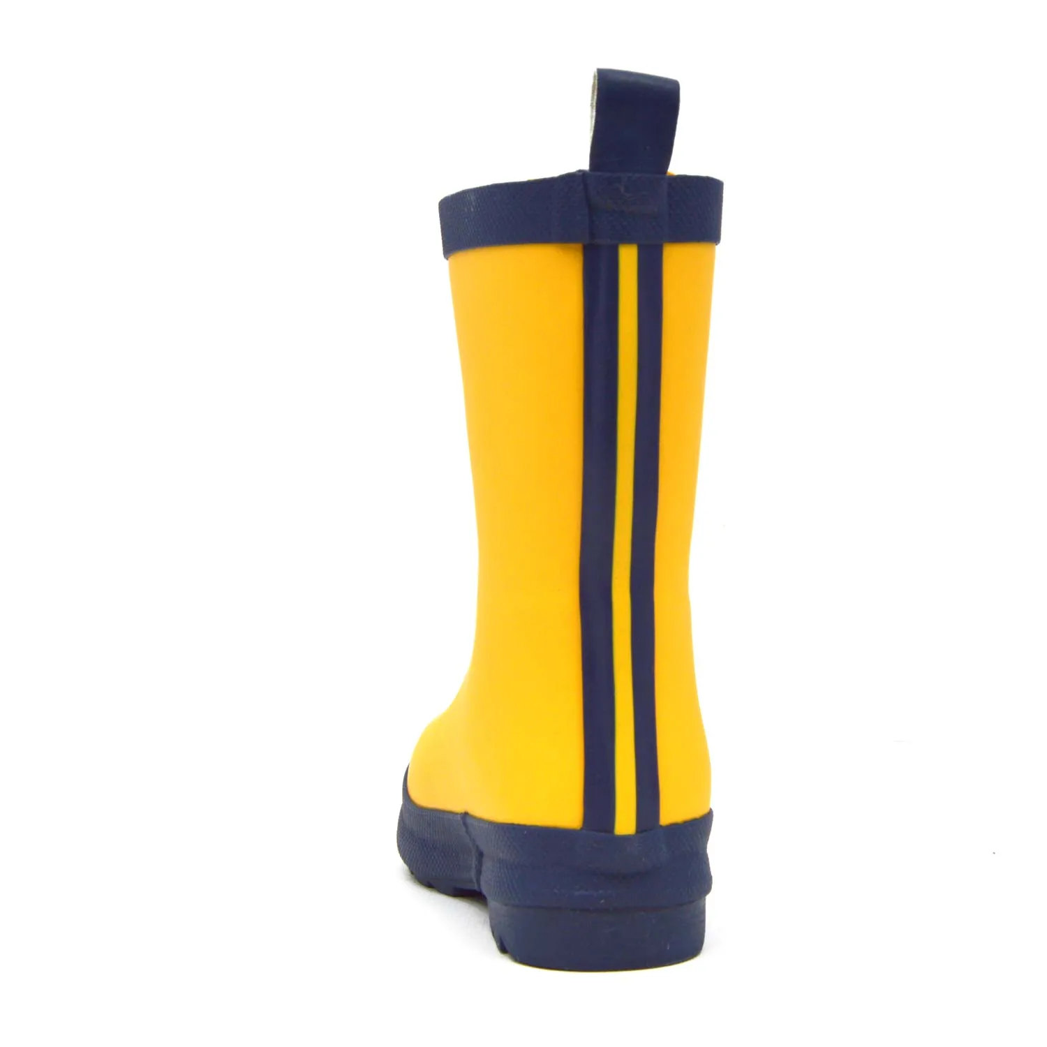 Yellow & Navy Matte Kids Gumboots