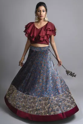 Zardozi Panelled Lehenga Set